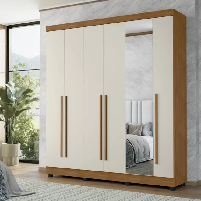 Guarda Roupa Topazio Arao Plus 6 Portas 100% MDF