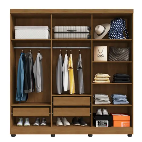 Guarda Roupa Topazio Abdon Plus 6 Portas com Espelho 100% MDF