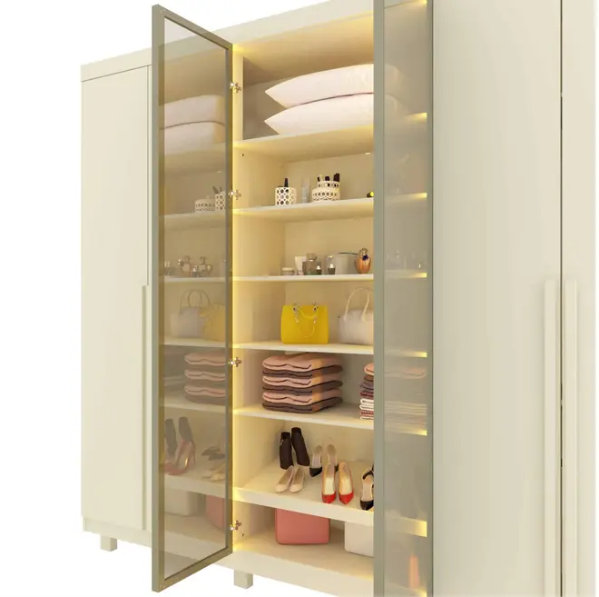 Guarda Roupa Gelius Imperatriz Com Led 6 Portas