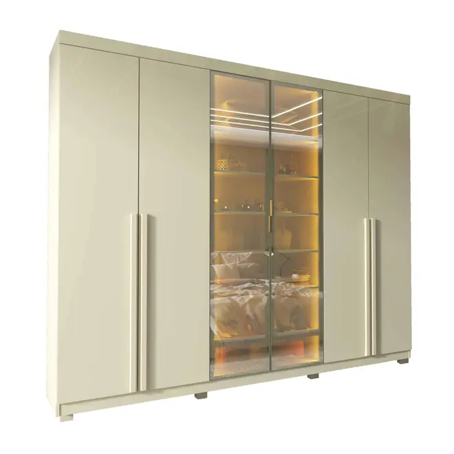 Guarda Roupa Gelius Imperatriz Com Led 6 Portas