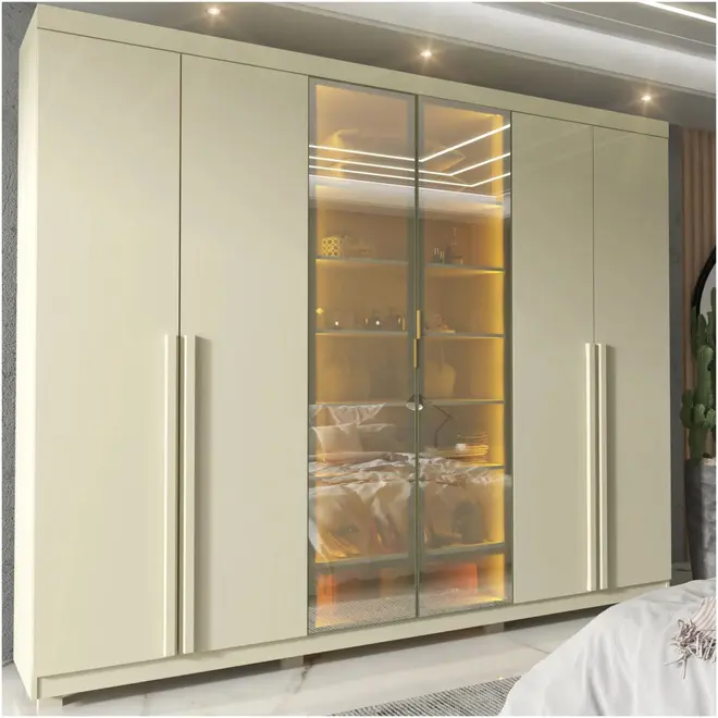 Guarda Roupa Gelius Imperatriz Com Led 6 Portas
