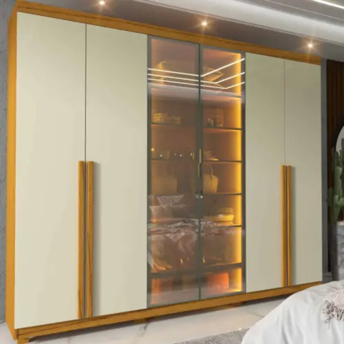 Guarda Roupa Gelius Imperatriz Com Led 6 Portas