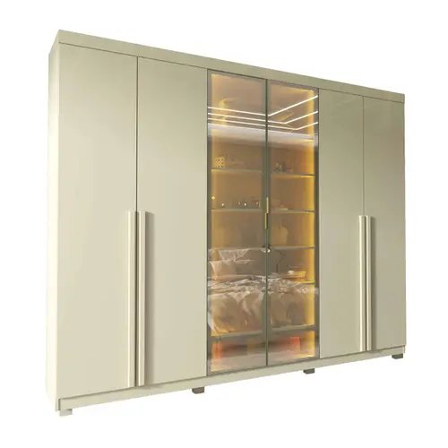 Guarda Roupa Gelius Imperatriz Com Led 6 Portas