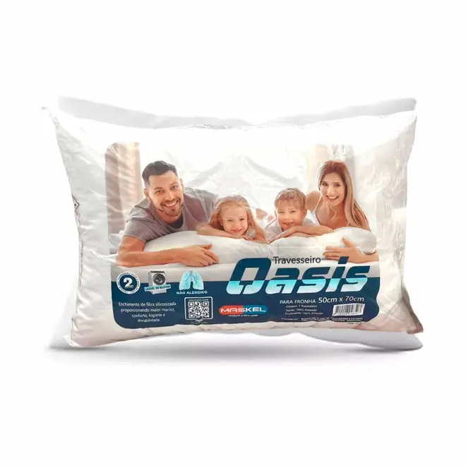 Travesseiros Maskel Oasis em Fibra Siliconizada 48x68