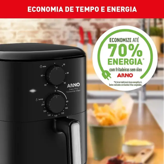 Fritadeira Air Fryer Arno Essential Max 5l Preta Afe5 220v