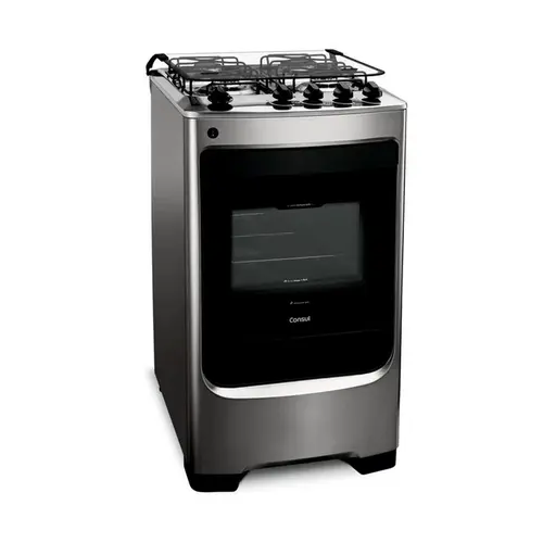 Fogão Consul 4 bocas cor Inox com acendimento automático - CFO4NAR
