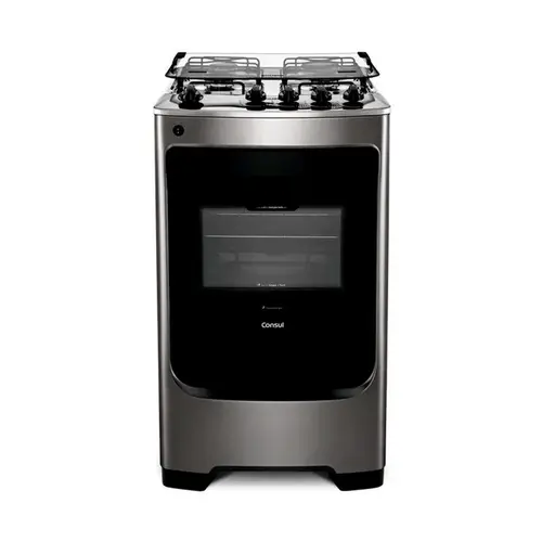 Fogão Consul 4 bocas cor Inox com acendimento automático - CFO4NAR
