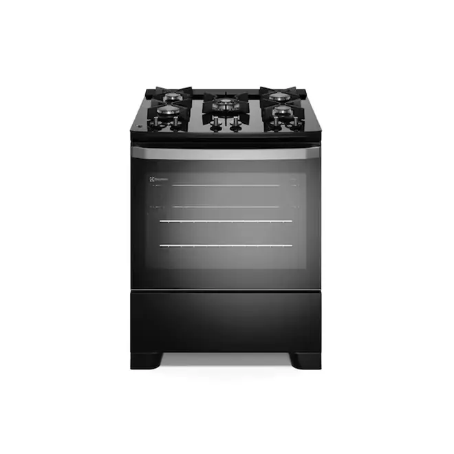 Fogão 5 bocas Electrolux Preto Efficient FE5GB  Mesa de Vidro