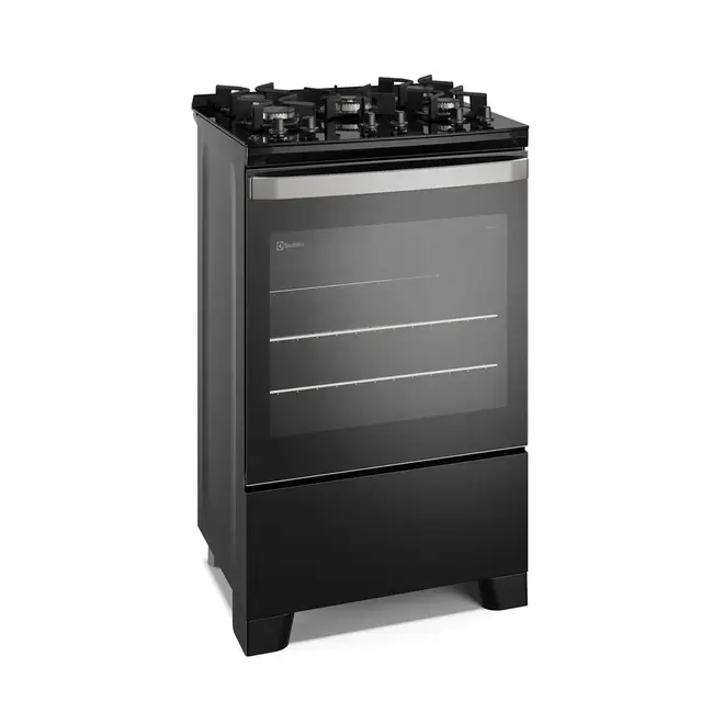 Fogão 5 bocas Electrolux Preto Efficient FE5GB  Mesa de Vidro