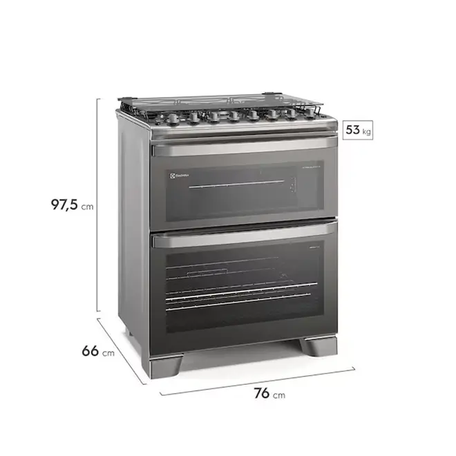 Fogão Piso Electrolux de 05 Bocas Experience Prata FE5DC