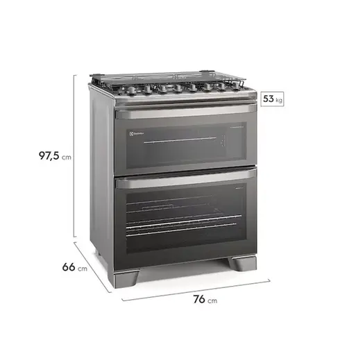 Fogão Piso Electrolux de 05 Bocas Experience Prata FE5DC