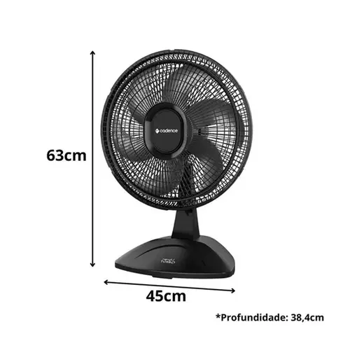 Ventilador de Mesa Cadence VTR410 Turbo 6 Pás 40cm