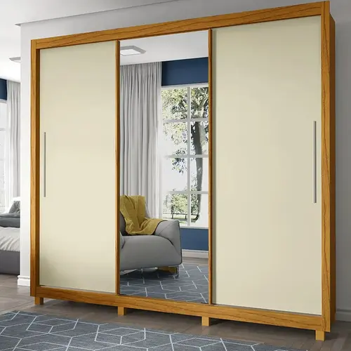 Guarda Roupa Gelius Royale Casal 3 Portas com Espelho