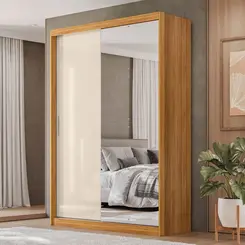 Guarda-roupa Solteiro Riva 2 Portas 4 Gavetas Com Espelho