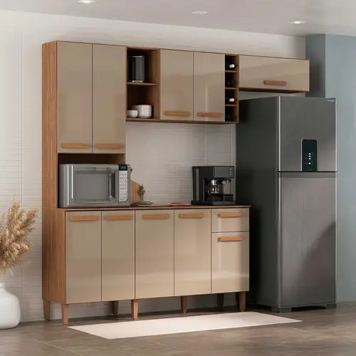 Cozinha Atualle Ravena Wood C/Balcão 10 Portas 1G