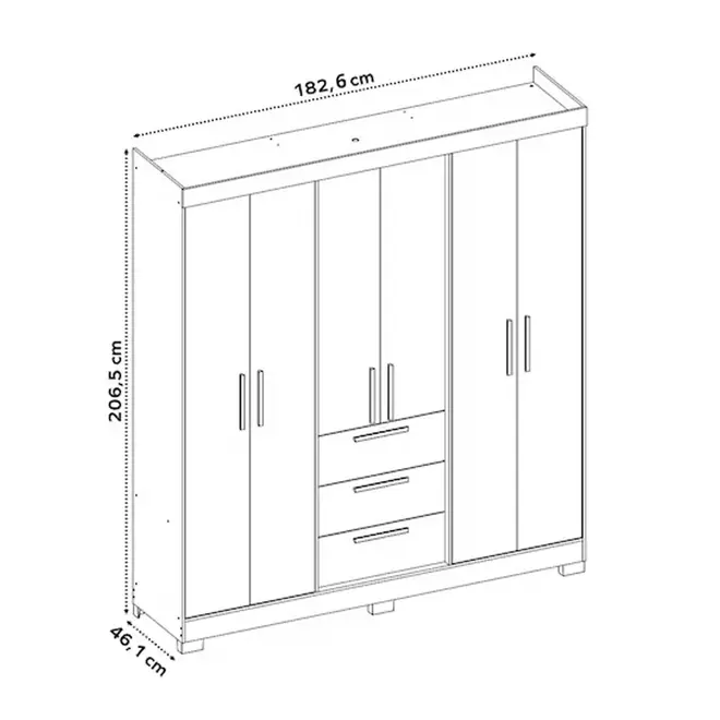 Guarda Roupa Notavel NT6030 6 Portas - Notavel