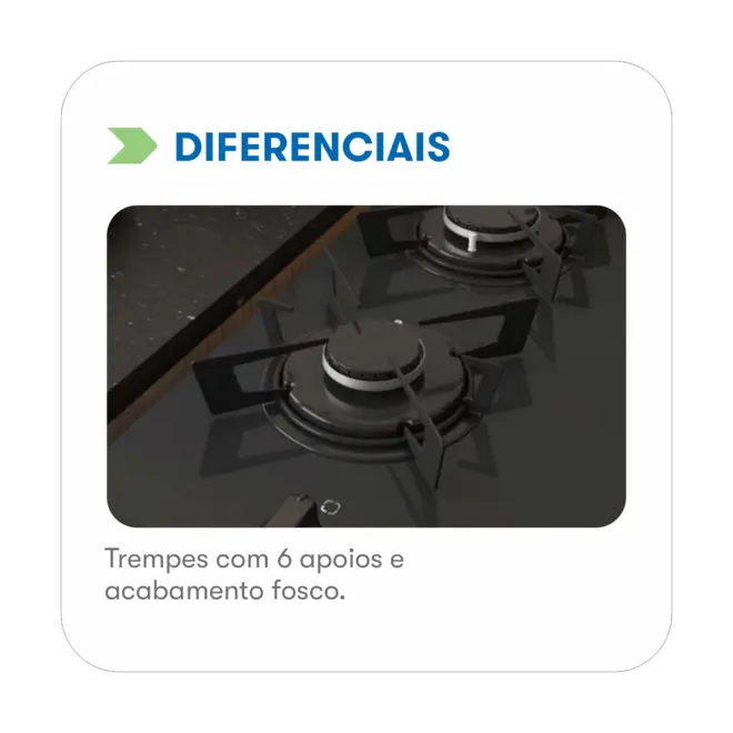 Fogão Itatiaia 4 Bocas Electra Glass Plus