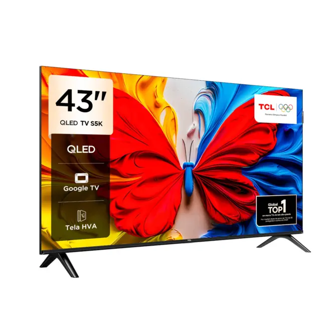 Smart TV TCL 43 Polegadas QLED Full HD Google TV 43S5K HDR10