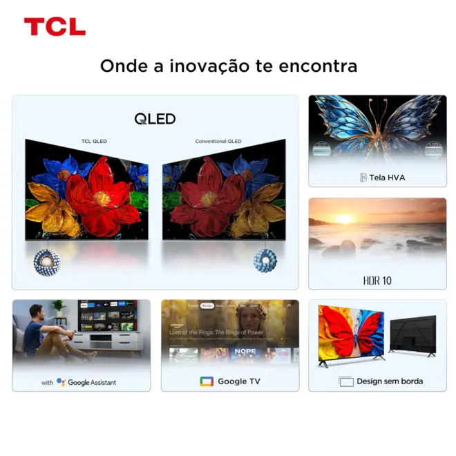Smart TV TCL 43 Polegadas QLED Full HD Google TV 43S5K HDR10