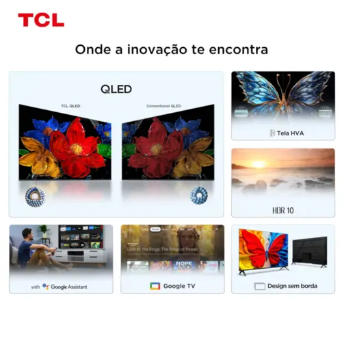 Smart TV TCL 43 Polegadas QLED Full HD Google TV 43S5K HDR10