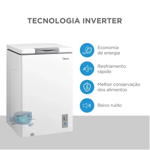 Freezer Midea Inverter 100L MDRC151FZD