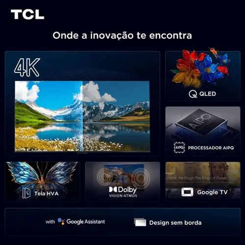 Smart TV TCL 55 Polegadas QLED 4K Google TV 55P7K Dolby Vision