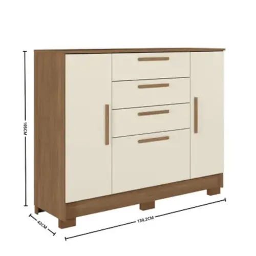 Comoda Santos Andira Pinhais 2 Portas 4 Gavetas Com Pés