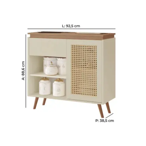 Buffet Tuboarte Bourbon 1 Porta 1 Gaveta 100% MDF