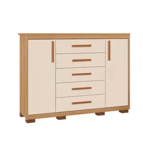 Comoda Tuboarte Ingrid 100% MDF 2 Portas 5 Gavetas