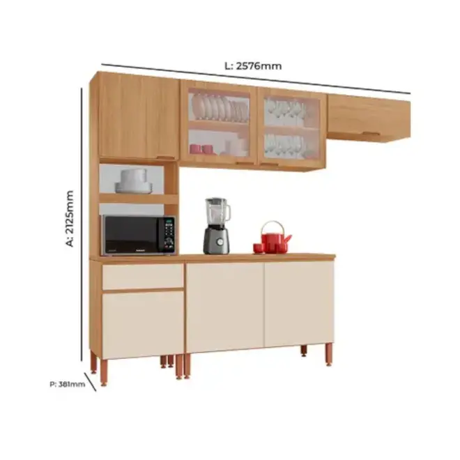 Cozinha Tuboarte Marta 100% MDF Com Balcão