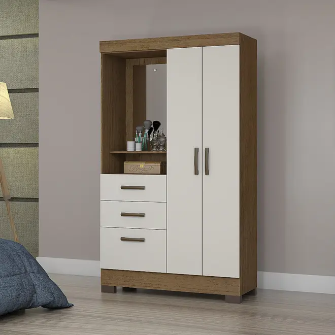 Guarda Roupa Josan Venerabile 2 Portas 2 Gavetas + Basculante