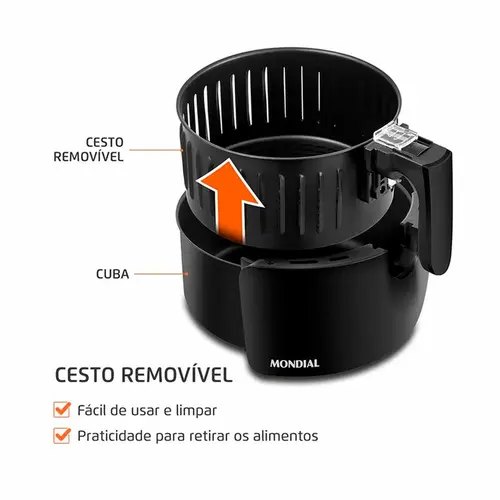 Fritadeira Sem Óleo Air Fryer Pratic 3,6L Mondial AF-36-BI