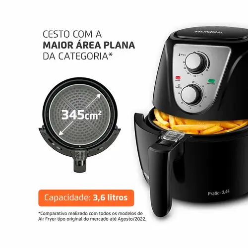 Fritadeira Sem Óleo Air Fryer Pratic 3,6L Mondial AF-36-BI
