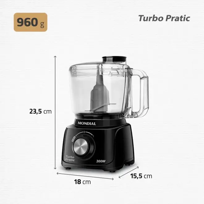 Miniprocessador Mondial Turbo Pratic MP-16B