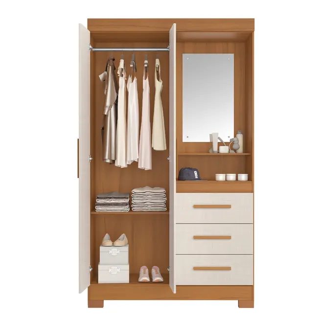 Guarda Roupa Notável NT6020 2 Portas Com Pés + Espelho