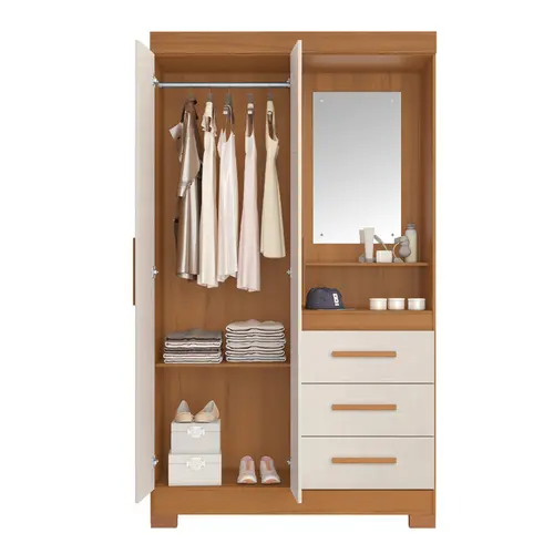 Guarda Roupa Notável NT6020 2 Portas Com Pés + Espelho