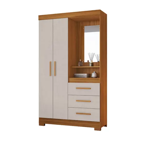 Guarda Roupa Notável NT6020 2 Portas Com Pés + Espelho