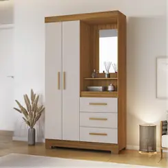 Guarda Roupa Notável NT6020 2 Portas Com Pés + Espelho