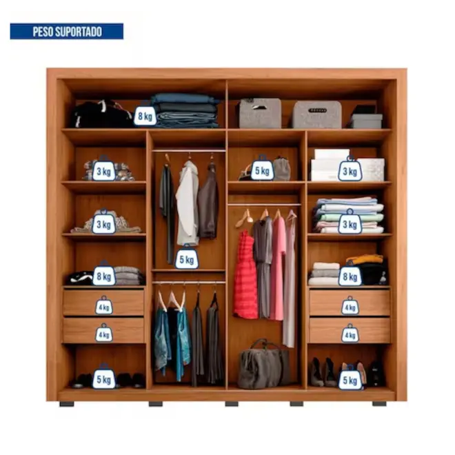 Guarda Roupa Caemmun Romanus Lux 2 Portas 4 Gavetas 100% MDF