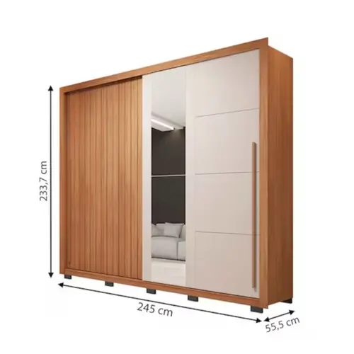 Guarda Roupa Caemmun Romanus Lux 2 Portas 4 Gavetas 100% MDF