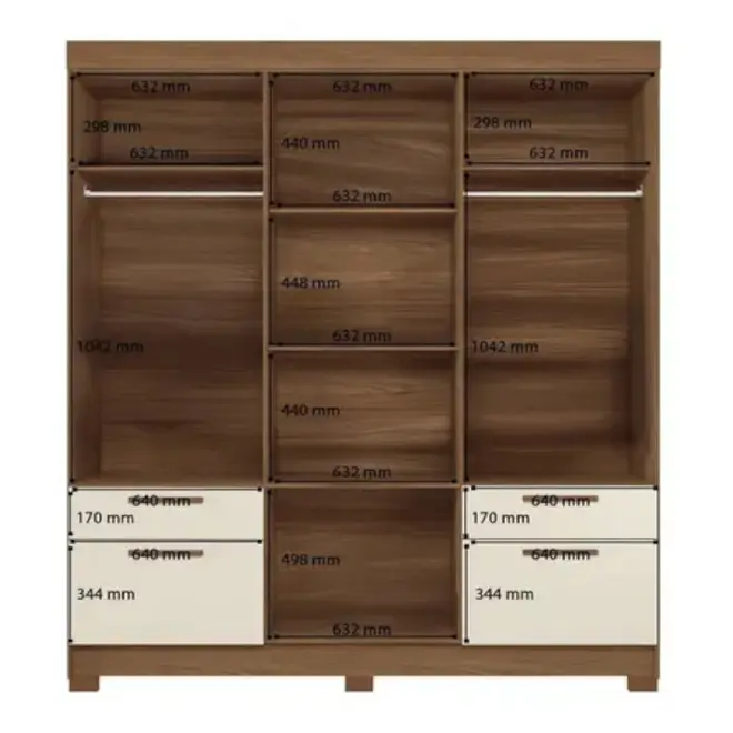 Guarda Roupa Santos Andira Curitiba 8 Portas Com Espelho
