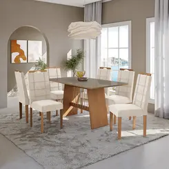Conjunto de Mesa Kappesberg Damiana 6 Cadeiras