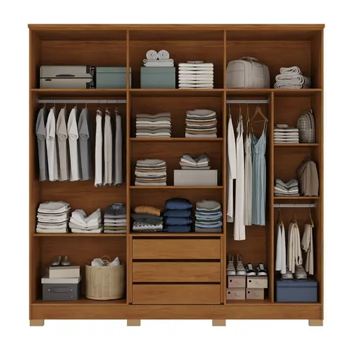 Guarda Roupa Atualle Balsas 6 Portas 3 Gavetas com Pés + Espelho