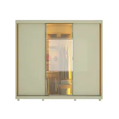 Guarda Roupa Gelius Royale 3 Portas Refleta Led + Espelho