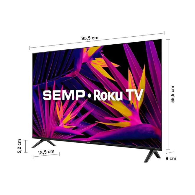 Smart TV Semp 32 Polegadas HD Roku TV Wi-Fi 32R6610 Dolby Audio