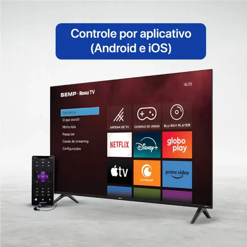 Smart TV Semp 32 Polegadas HD Roku TV Wi-Fi 32R6610 Dolby Audio