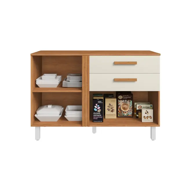 Balcão Topazio Alice 2 Portas 2 Gavetas 100% MDF