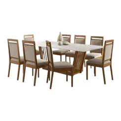 Conjunto de Mesa Alamo Eva 8 Cadeiras 220X110