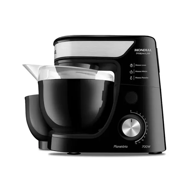 Batedeira Planetária Mondial Preta Inox BP-03-B 12 Vel