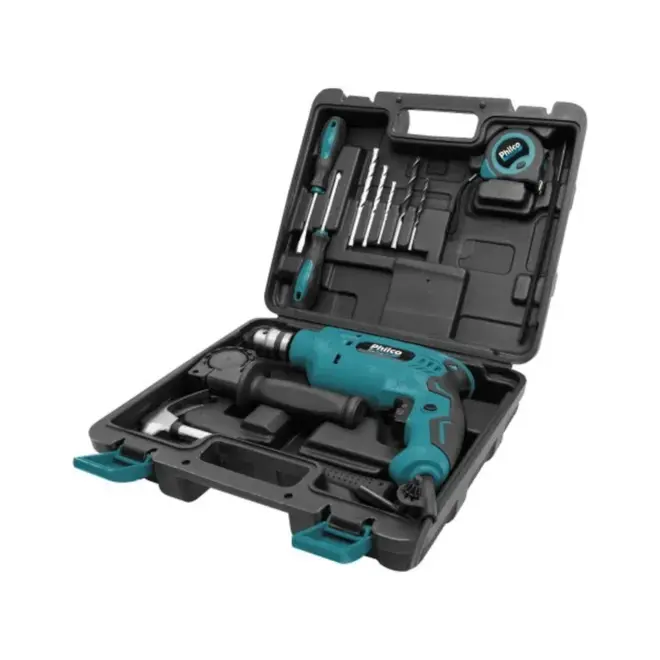 Kit Furadeira Philco 220V PFU01MF Preto/Azul 220V